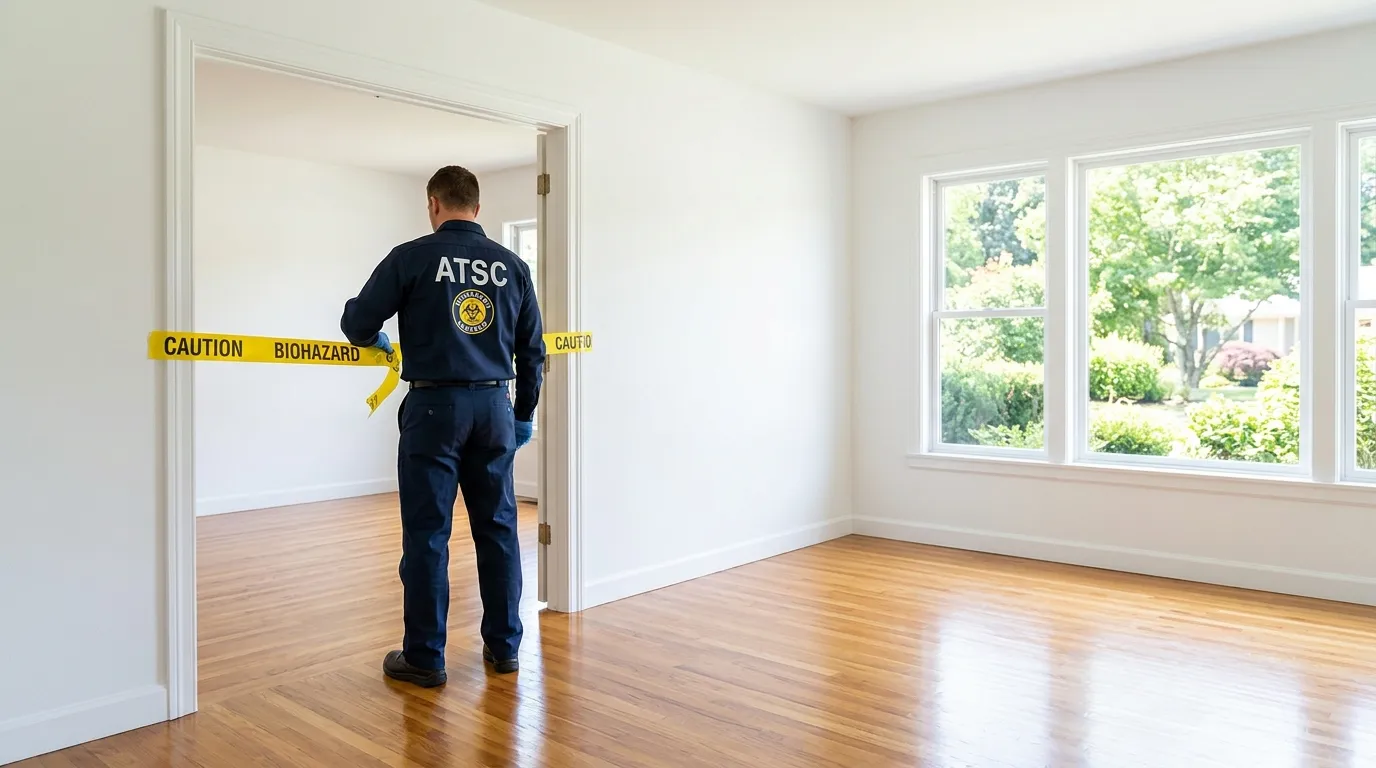Certified biohazard cleanup crew performing Crime Scene Cleanup in Weatherford